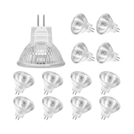 12 stk. Mr11 Halogenpærer Gu4 Halogenlampe 12v 20w Mr11 Gu4 Dimbar Pære Glassdeksel For Tak - JZ