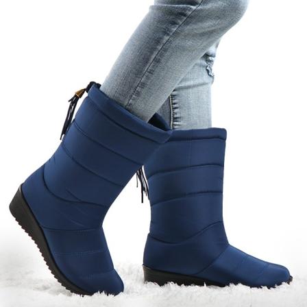 Kvinnors vinterstövlar Vattentät Lättvikt Varmt Mode Mid Calf Boot blue 43