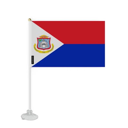 Drapeau - Saint-Martin - Mini Drapeau med Sugestik - 20 x 30 cm - Polyester - Multifarvet