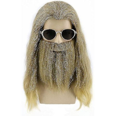 Fat Thor Parykk Med Skjegg Herre Lang Krøllete Askeblond Parykk Halloween Kostyme Parykker