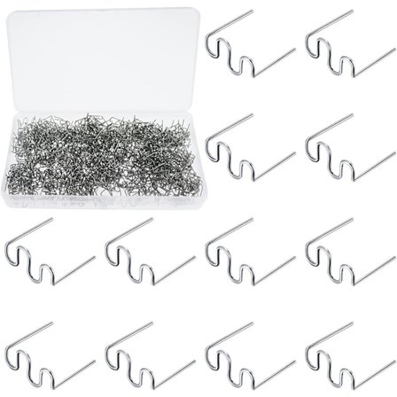 500 stk Metalliske Varme Stifter, 0,8 mm Bølgeformet Plast Sveisestift for Bil Bumper Reparasjon, Karosseri Sveising, med Boks