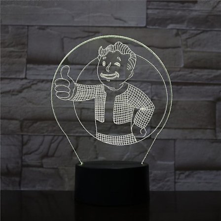Fallout Shelter 3d Led Nattljus Sovrumsbordslampa Färg ändras