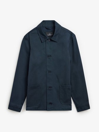 John Henric Men's Navy Blue Overshirt Regular Fit Size L