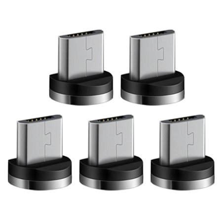 5 stk. magnetisk kabeladapterstikspidser Type C Micro USB Stabil opladning
