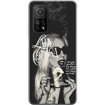 Kompatibelt Mobildeksel til Xiaomi Mi 10T Pro 5G Lady Gaga svart-hvit retroplakat med solbriller og popkonst-estetikk