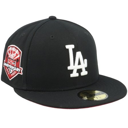 New Era - MLB Svart fitted Keps - Los Angeles Dodgers Scarlet Undervisor 59FIFTY Black Fitted @ Hatstore
