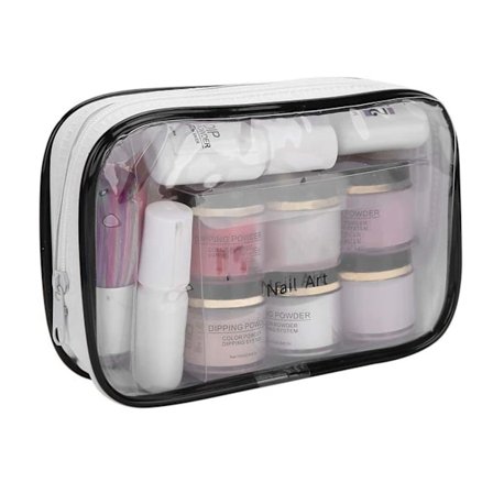 RYI-Nageldippningspulver Set Nagelkonst Pulver Topp Baslack Gel Borste Manikyrverktyg