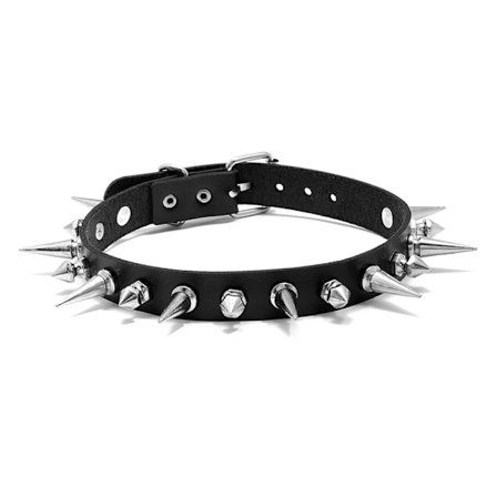 Seje Punk Choker Hjerteform Biker Læder Stud Chok til Kvinder og Mænd