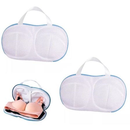 Toilettaske sæt til kvinder med to-delt bh, bh-taske sæt med lynlås, 32,5 x 12 cm (blå)