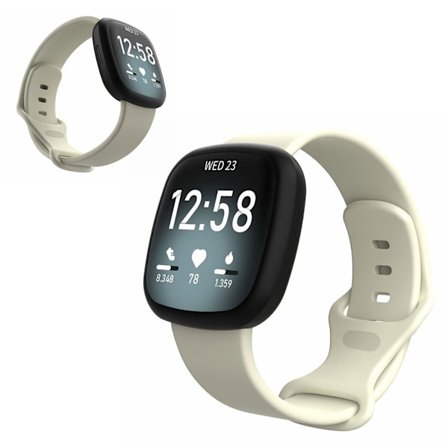Fitbit Versa 3 / Sense silikon klockarmband - Beige Size: L