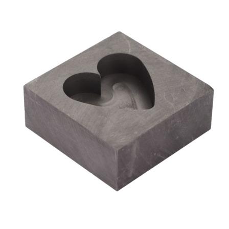 Grafittform Hjerteform Grafittstøpestøpestøpeform for gull Sølv Messing Kobber Aluminium Sink Raffinering Smelting -+