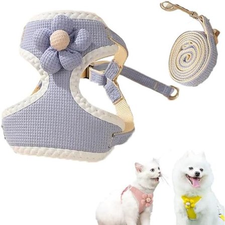 Hundsele Justerbar för Små och Medelstora Hundar Blå Storlek M Y-formad Anti-drag Kompatibel med Katt