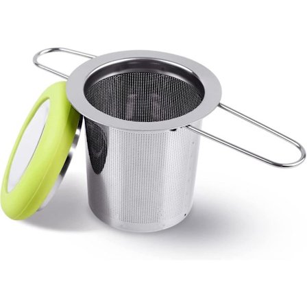 Fenshine Teepussi Stainless Steel - Teesuodatin Taitettavalla Kahvalla - Teefiltteri Erittäin Hieno Mesh-Suodatin - Keittoastia Kannella Löysälle 