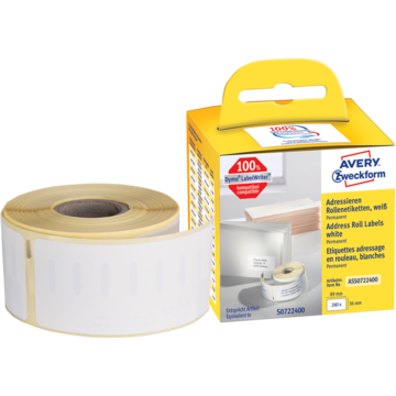 Dymo Etikett Hvit 89x36mm