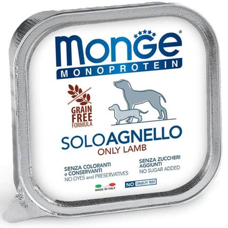 Monge Monoprotein Solo Agnello Cibo Umido Per Cani Adulti 150g