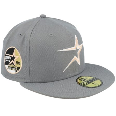 New Era - MLB Grå fitted Kasket - Houston Astros Coronation 59FIFTY 35th Grey/Peach Fitted @ Hatstore