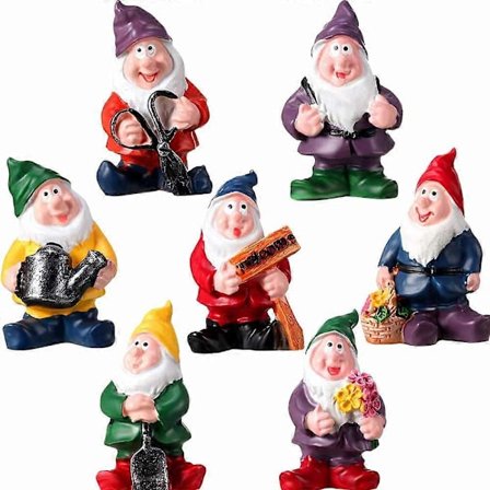 Färgstarka Miniatyrgnomer, Idealiska För Utomhusträdgård Och Inomhus Krukväxtdekor, Rostfria Hartfigurer Med Unika Handmålade Designer
