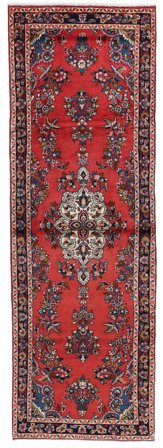 Hamadan Matot Itämainen Käytävämatto Tummanpunainen/Musta (Villa, Persia)