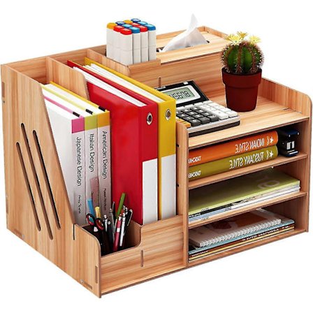 Skrivebordsorganisator i tre med 3 skuffer - Montering kreves - Stor skrivebordsfilorganisator Kontorrekvisita Skrivebordsorganisatorskuff