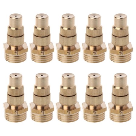 10 stk. messing høj forstøvning 1/2" justerbare dyser plæne have vand spray