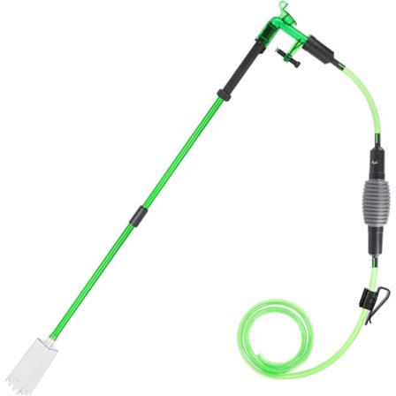 Akvarierengjøring grusvakuum, manuelt vannbytte med sugeslange, 3-i-1 hevert for akvarium