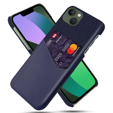 Bofink iPhone 14 Plus skal med korthållare - Blå