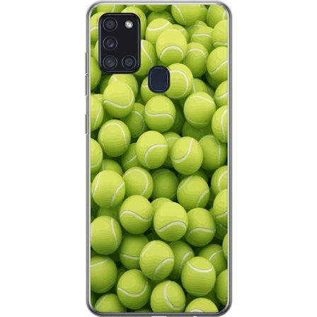Kompatibel Mobilcover til Samsung Samsung Galaxy A21s Mønster af grønne tennisbolde i høj detalje, sporty motiv med gentagende tekstur og stærke f