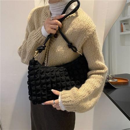 Bubble Fleece Crossbody Taske Dame Skuldertaske Håndtaske