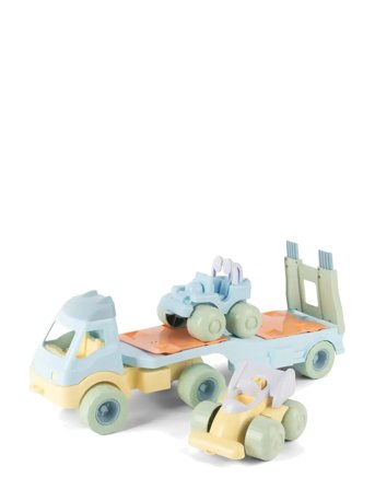 Dantoy | Pastel Recycled Dump Truck+2 Cars Plastic Wheels | ONE SIZE