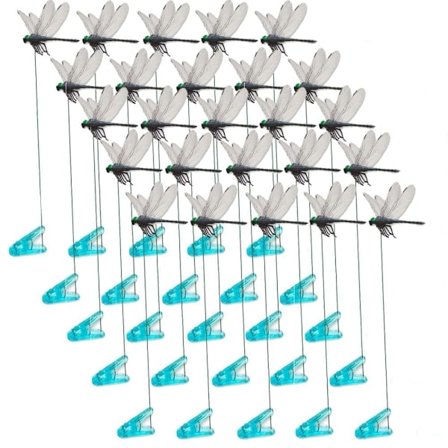 5/10/15/20/25/30 stk Svarte kunstige øyenstikkerklips – 3D realistiske øyenstikkere for hagedekorasjon, hattklips for innendørs og utendørs bruk