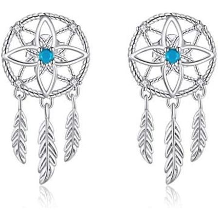 925 Sterling Sølv Drømmefanger Dangle Øredobber for Kvinner