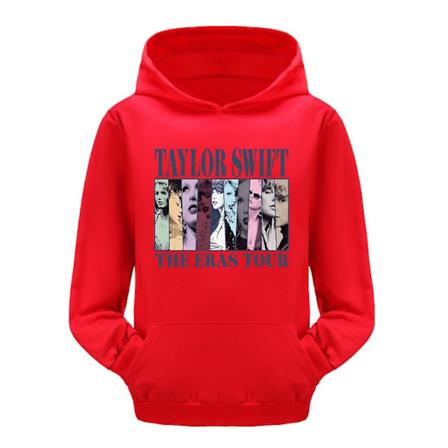 3-16 År Børn Pop Taylor Swift The Eras Tour Trykt Hoodie Piger Drenge Hoodie Trøje Topper Rød Ed 3-4T 110CM