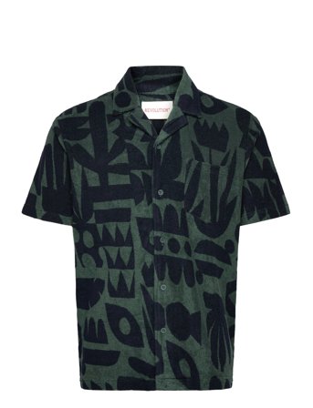 Terry Short-Sleeved Cuban Shirt Green Revolution