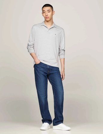 Tommy Hilfiger L/S Liquid Cotton Reg Polo - Grey - S