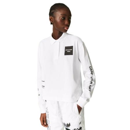 Lacoste, L!Ve x Minecraft - Polo Oversized Fit Wit, Dames, Maat:S