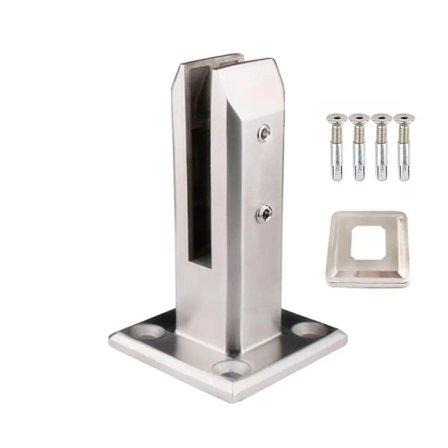 Stål Glassklemme Brakett Gulvstående Glass Balkong Basseng Gjerde Trappe Brakett Spigot Balustrade Monteringsstøtte Klemme