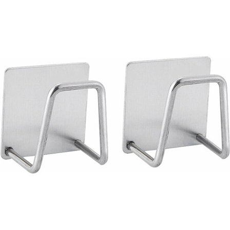 Itseliimautuva tiskiharjan pidike, ei porausta, ruosteenkestävä ja vedenpitävä ruostumattomasta teräksestä valmistettu lanka tiskialtaaseen (2 lokeroa