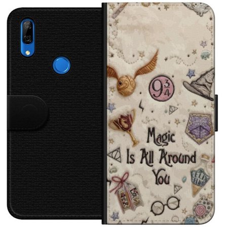 Yhteensopiva Lompakkokotelo Huawei Huawei P Smart Z Kirjailtu taianomainen kuvaus, jossa on symboleja, lainauksia ja satumaailmaa, joka on inspiroitun