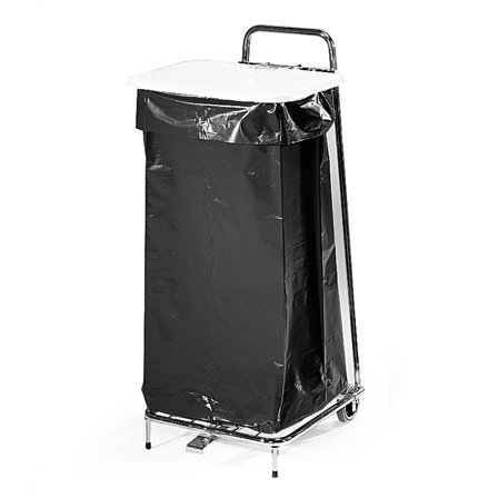 Abfallbeutelständer für Abfallbeutel mit 125 Litern, Deckel weiß