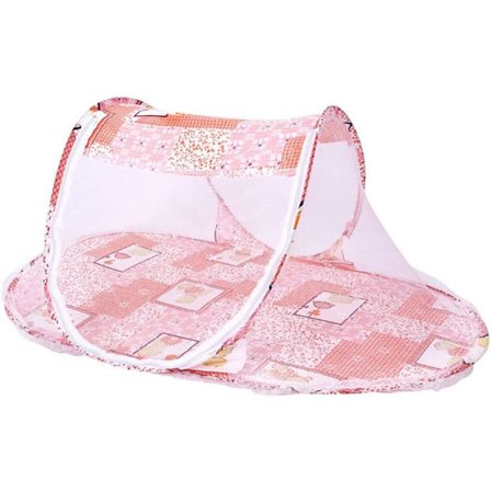 Myggenet til børn, sammenklappelig, med lynlås (110x60x38cm, orange)