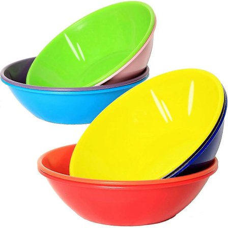 9-pack 850 ml återanvändbara plastskålar, stora frukostflingor, soppskålar, sallad