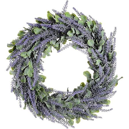 Rund dørkrans Lavendel Krans Kunstig krans for hjemmets inngangsdørdekor