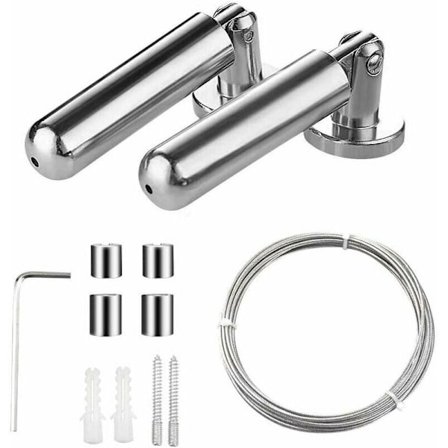 Stålwire til gardiner, gardinkabel, gardinkabelsæt, gardinspændetråd, til vinduesbruseforhæng, tøjline, lette lamper, fotos, kunstprojekter (5