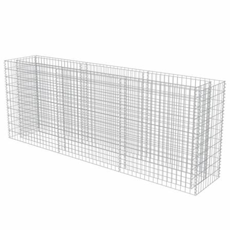 Vidaxl Planteringsgabion Upphöjd Galvaniserat Stål 270x50x100 Cm Silver