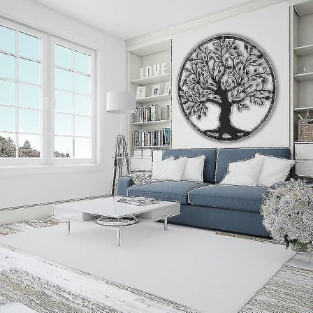 Väggdekoration i metall, livets träd, 28 x 28 cm