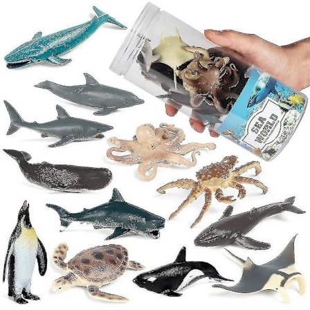 The Perfect Christmas Gift 12 Pcs Sea Animals Toys Set Realistic Sea Animal Figures Ocean Toy Playset Plastic Animal Figures for Kids Sea Lovers