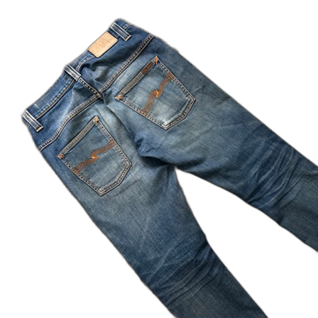 Mörkblåa Nudie Tape Ted Jeans