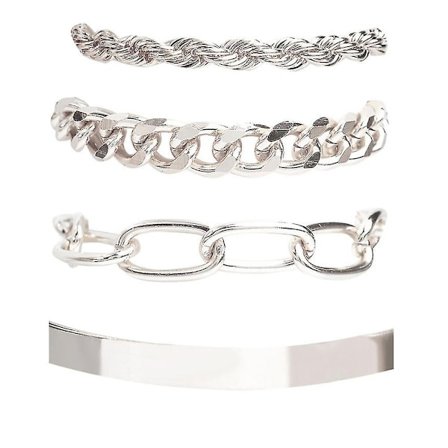 Punk Metal Twisted Chain Armband Smycken Silver