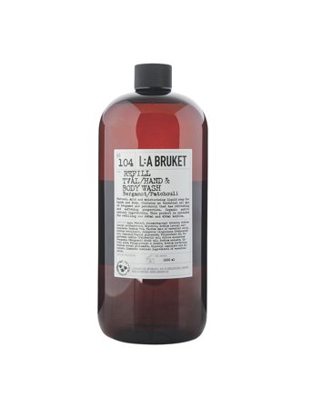 L:a Bruket 104 Refill Hand & Body Wash Bergamot/Patchouli - Nude - 1000 ml