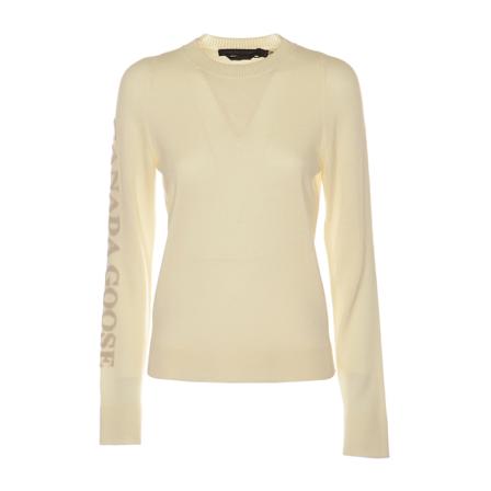 Canada Goose Round-neck Knitwear , Beige , Dames , Maat: XS Truis